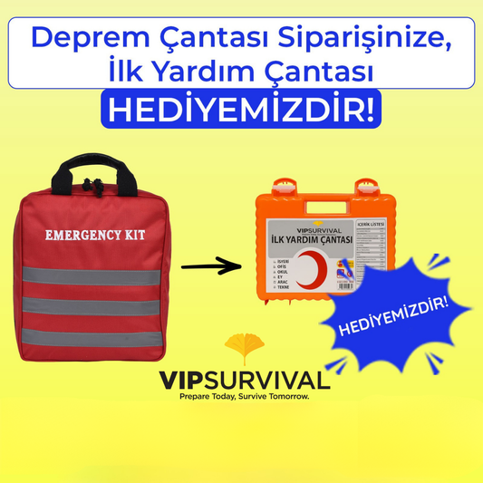 PREMIUM DEPREM  ÇANTASI + HEDİYE İLK YARDIM ÇANTASI