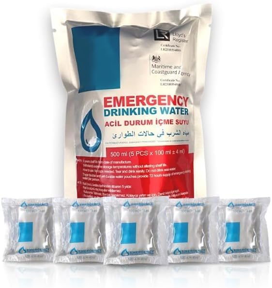 5 Yıl Raf Ömrü ile Acil Durum,Afet Ve Deprem Suyu, Hayat Kurtaran Acil Durum Su Paketi (1 KOLİ) (5 Paket x 500 ml.)