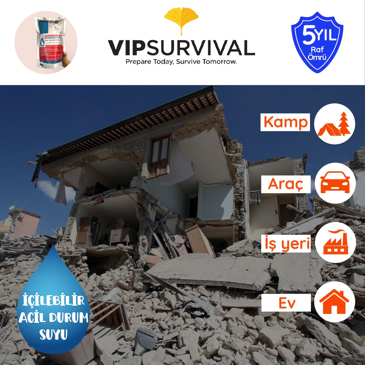ACİL DURUM SUYU (20 Paket)
