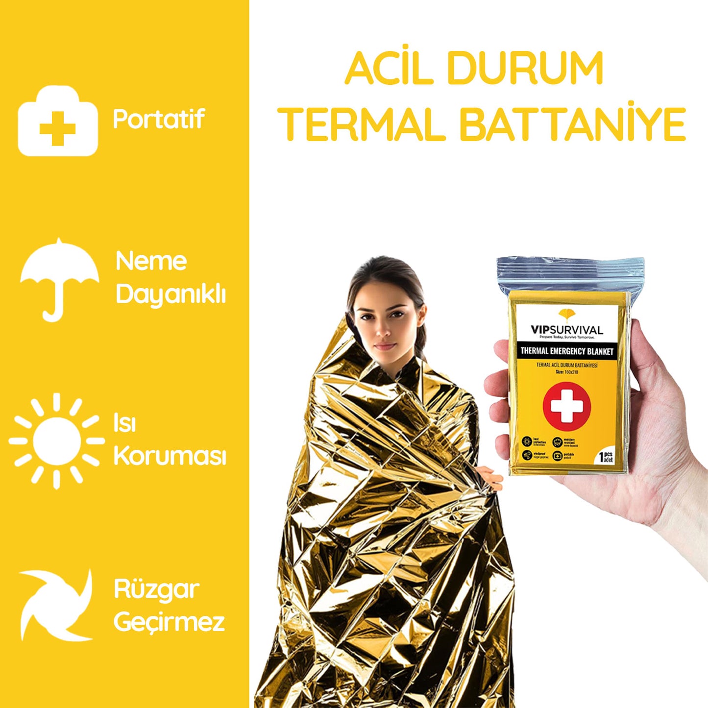 Acil Durum Seti | Termal Battaniye( ÇİFT TARAFLI ) ve Acil Durum Gıda | Deprem, Afet, İlk Yardım, Survival Kit ve Kamp İçin Uygun Hayatta Kalma Seti