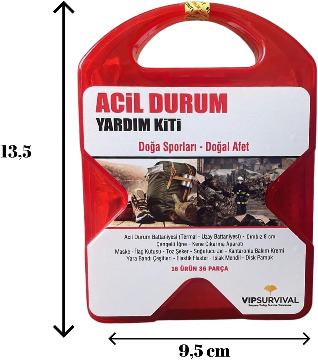 Acil Durum Yardım Kiti, 36 Parça, Doğa Sporları ve Doğal Afet için İlk Yardım Seti