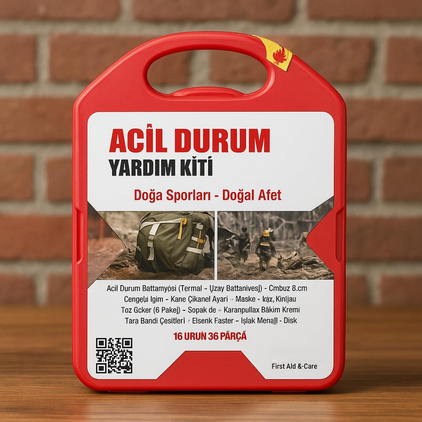Acil Durum Yardım Kiti, 36 Parça, Doğa Sporları ve Doğal Afet için İlk Yardım Seti