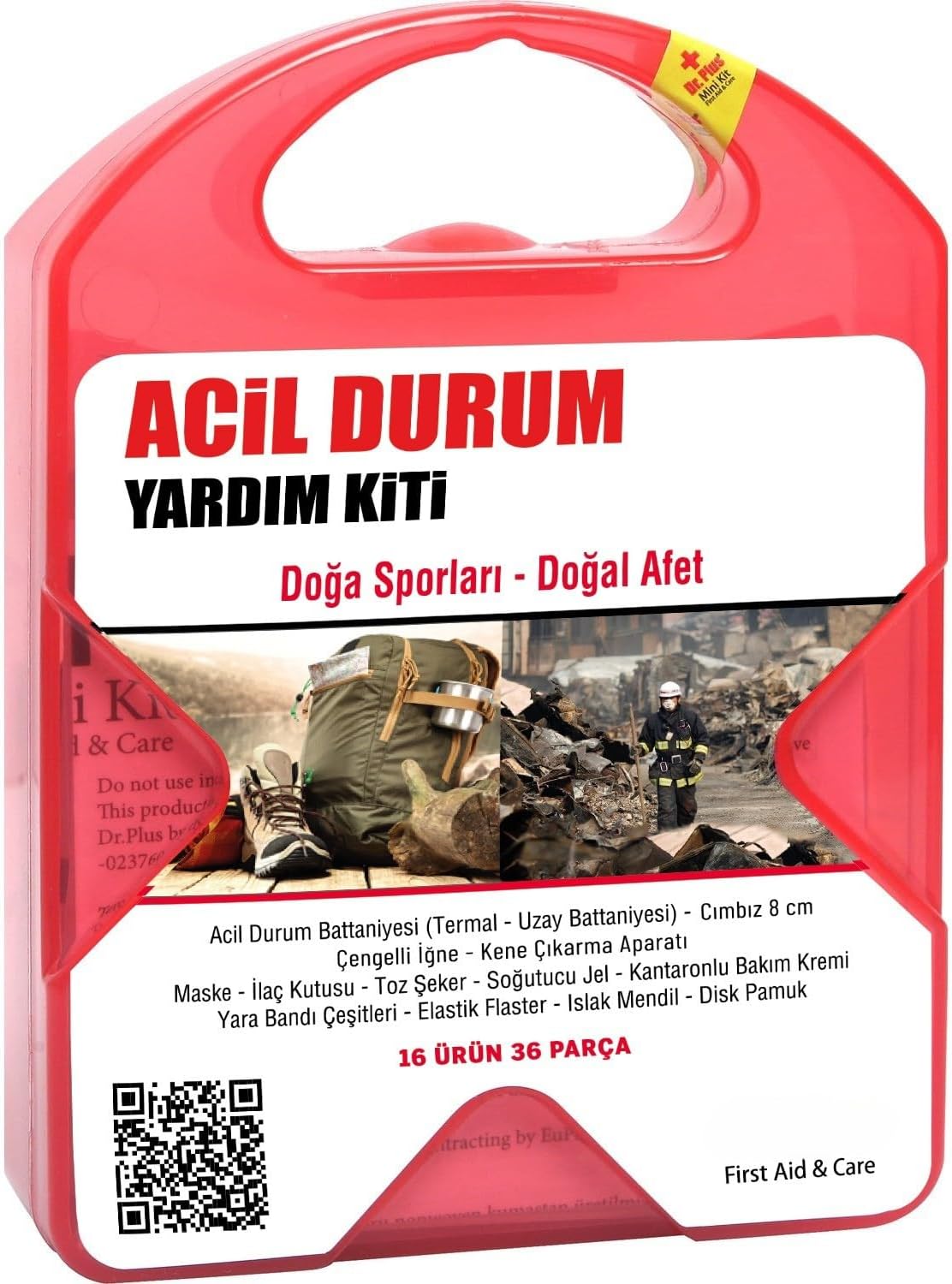 Acil Durum Yardım Kiti, 36 Parça, Doğa Sporları ve Doğal Afet için İlk Yardım Seti