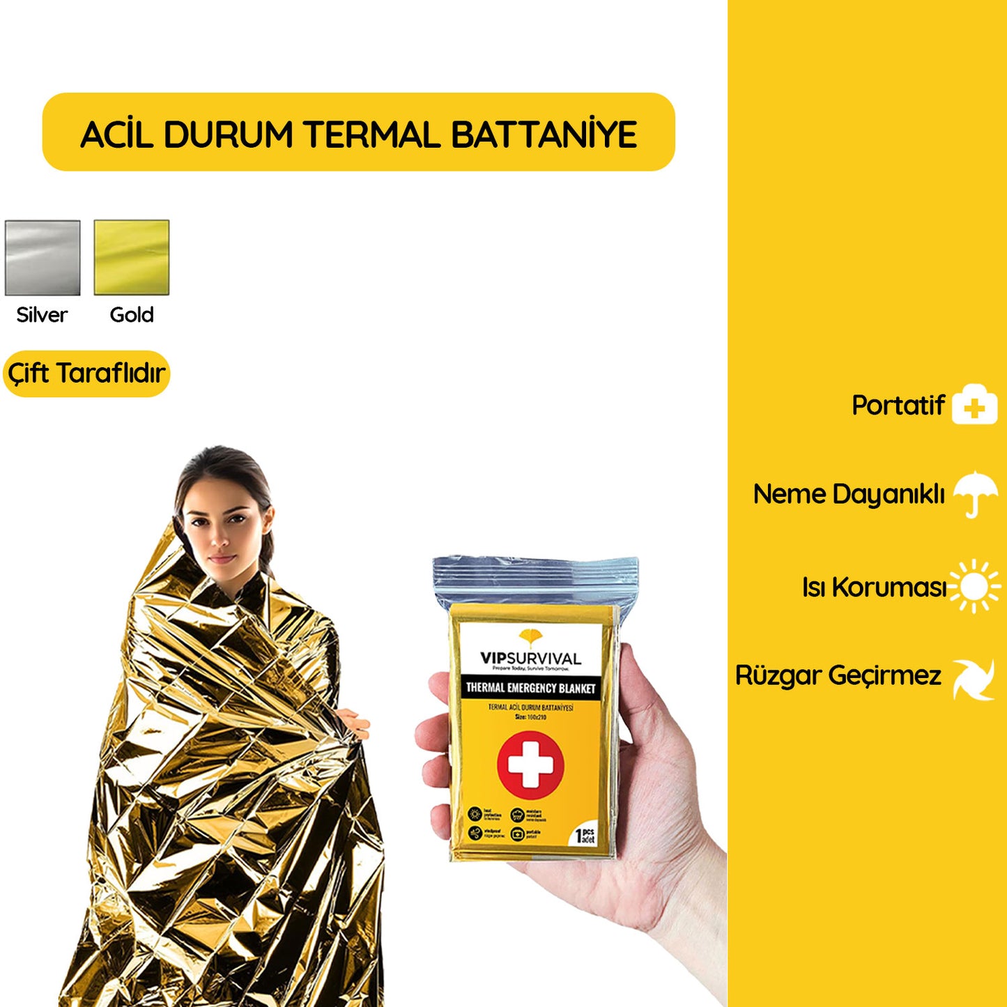 Acil Durumlar İçin Termal Battaniye Vücut Isınızı Koruyun