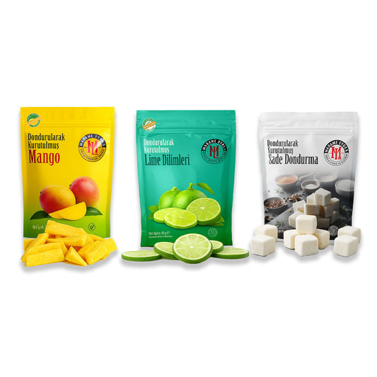 %100 Doğal & Katkısız Gıda Paketi ( Mango-Sade Dondurma -Limon)