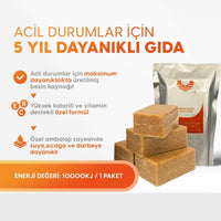 Acil Durum ve Deprem Gıdası, Afet Beslenme Paketi , Hayat Kurtaran Beslenme,5 Yıl Raf Ömrü İle (5 Paket x 500 gr.)