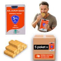 Acil Durum ve Deprem Gıdası, Afet Beslenme Paketi , Hayat Kurtaran Beslenme,5 Yıl Raf Ömrü İle (5 Paket x 500 gr.)
