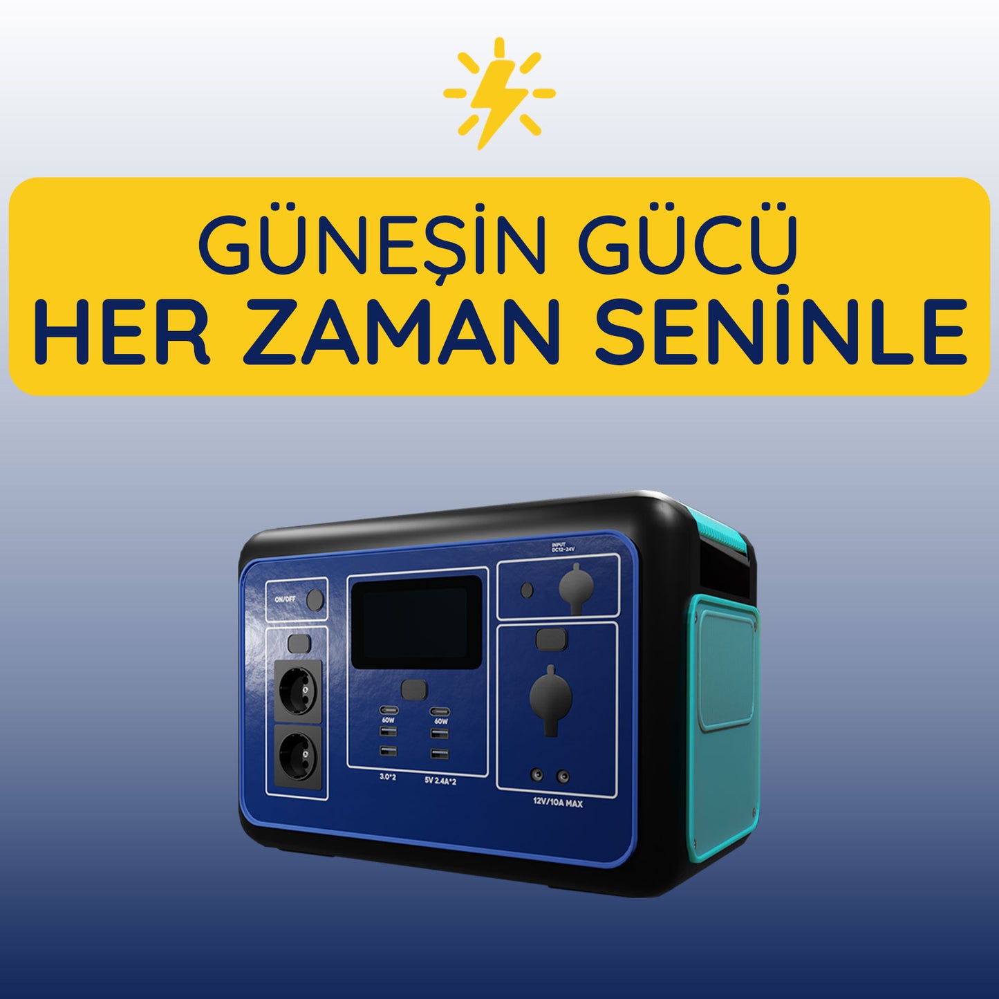 Acil Durumlar İçin Solar Jeneratör 100W Güneş Paneli ile Kesintisiz Enerji