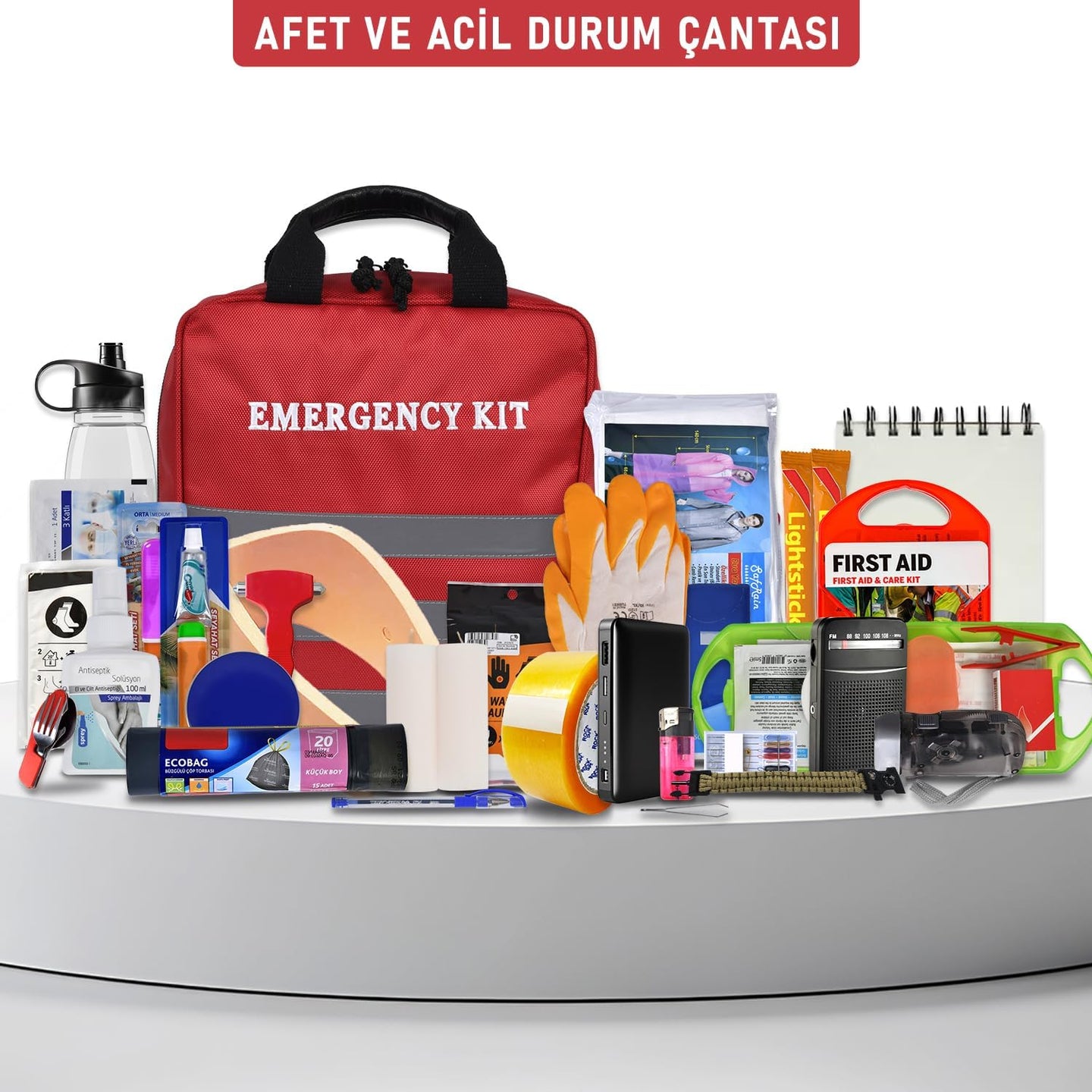 Premium deprem çantası su geçirmez özellik - afet koşullarında dayanıklı çanta