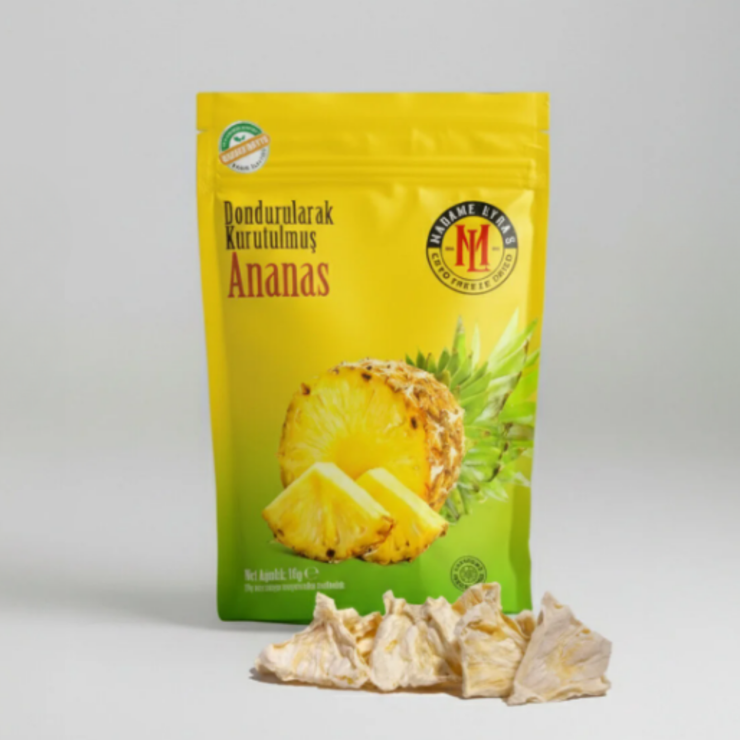 Freeze dried ananas - dondurularak kurutulmuş katkısız ananas sağlıklı atıştırmalık