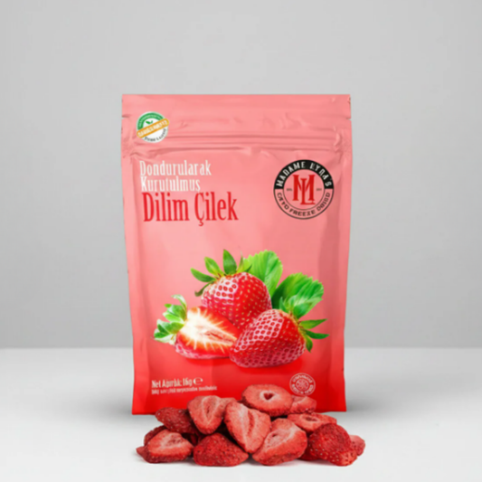 DİLİMLİ ÇİLEK-Doğal, Katkısız (Freeze-Dried)
