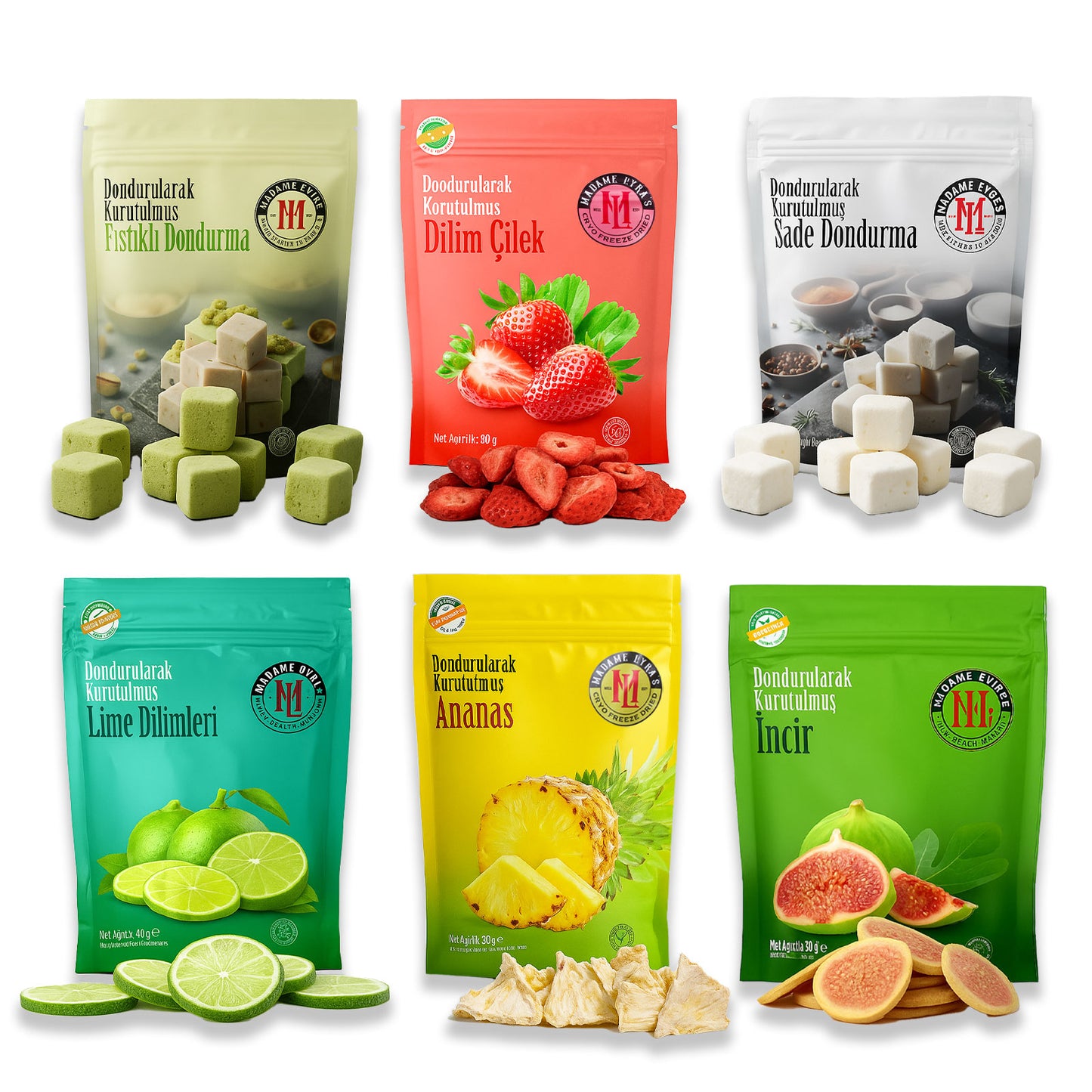 Dondurularak Kurutulmuş Meyve Paketi (6’li Set)