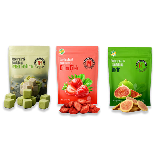 %100 Doğal & Katkısız Gıda Paketi ( Fıstıklı Dondurma -İncir-Çilek)