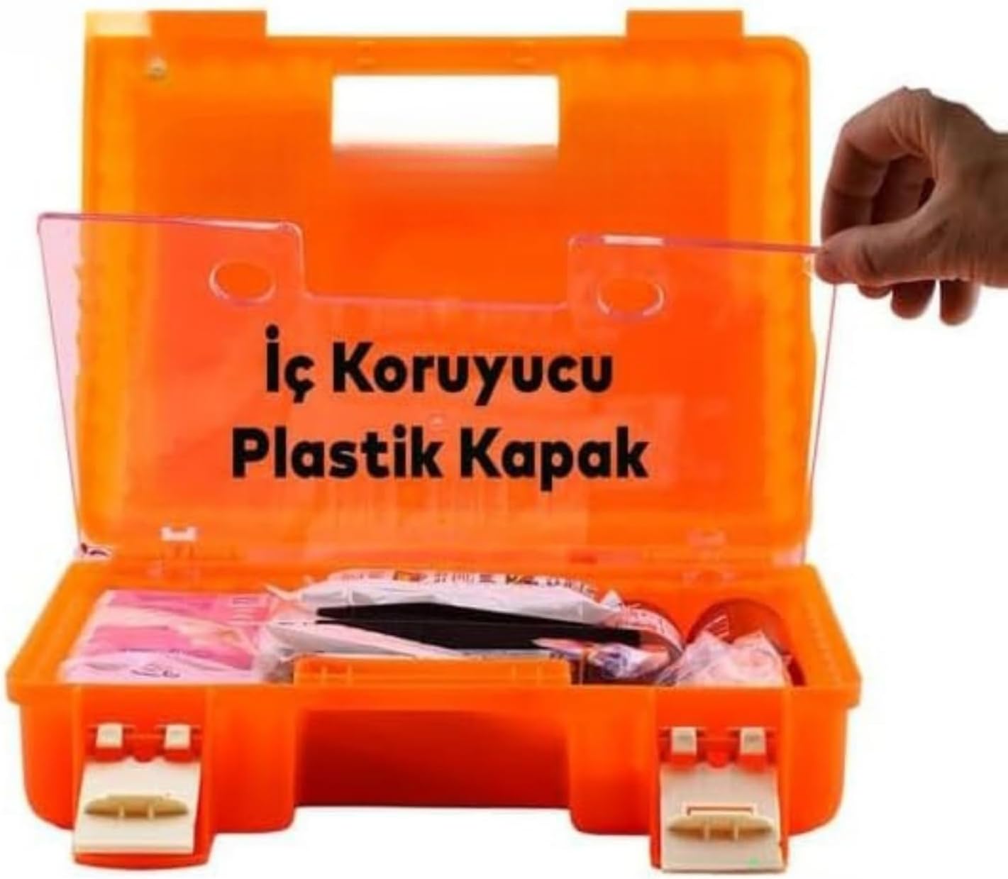 İlk Yardım Çantası – Acil Durum ve Afet Seti - İş Yeri, Ofis, Araç, Ev İçin Uygun - Ecza Dolabı -Duvara Monte Edilebilir Sağlık Kiti ( Turuncu )