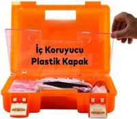 İlk Yardım Çantası – Acil Durum ve Afet Seti - İş Yeri, Ofis, Araç, Ev İçin Uygun - Ecza Dolabı -Duvara Monte Edilebilir Sağlık Kiti ( Turuncu )