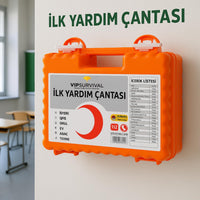 İlk Yardım Çantası – Acil Durum ve Afet Seti - İş Yeri, Ofis, Araç, Ev İçin Uygun - Ecza Dolabı -Duvara Monte Edilebilir Sağlık Kiti ( Turuncu )