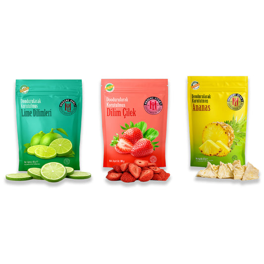 %100 Doğal & Katkısız Gıda Paketi ( Ananas-Çilek-Elma )